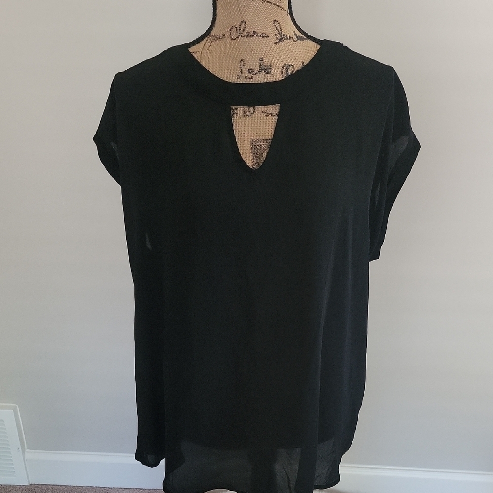 Papermoon Black Keyhole Blouse